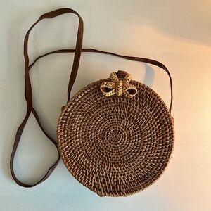 Round Straw Crossbody Bag